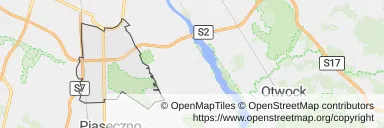 Mapa z zaznaczonym Ursynowem w Warszawie