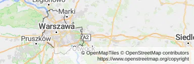 Mapa z zaznaczoną Warszawą