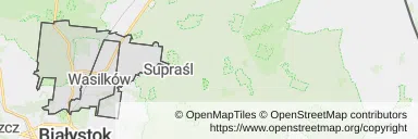 Mapa z zaznaczonym Wasilkowem