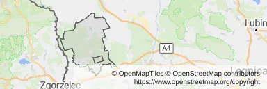 Mapa z zaznaczonym Węglińcu