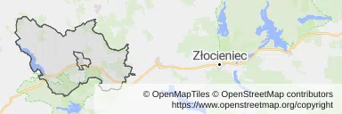Mapa z zaznaczonym Węgorzynem