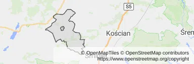 Mapa z zaznaczonym Wielichowem