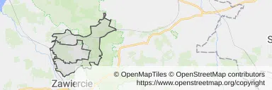 Mapa z zaznaczonymi Włodowicami