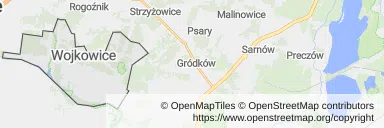 Mapa z zaznaczonymi Wojkowicami