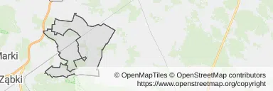 Mapa z zaznaczonym Wołominem