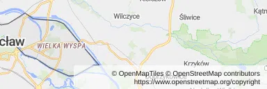 Mapa z zaznaczonym Śródmieściem we Wrocławiu