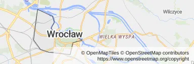 Mapa z zaznaczonym Stare Miastoem we Wrocławiu