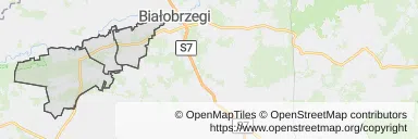 Mapa z zaznaczonymi Wyśmierzycami