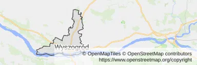 Mapa z zaznaczonym Wyszogrodzem