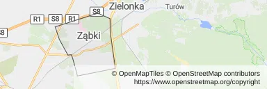 Mapa z zaznaczonym Ząbkami