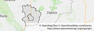 Mapa z zaznaczonym Ząbkowicach Śląskich