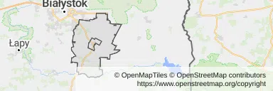 Mapa z zaznaczonym Zabłudowem