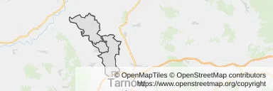 Mapa z zaznaczonym Żabnem