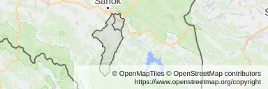Mapa z zaznaczonym Zagórzem