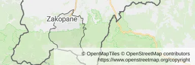 Mapa z zaznaczonym Zakopanem