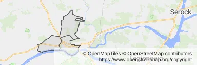Mapa z zaznaczonym Zakroczymiu