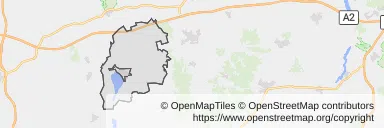 Mapa z zaznaczonym Zbąszyniu