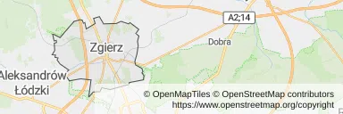 Mapa z zaznaczonym Zgierzem
